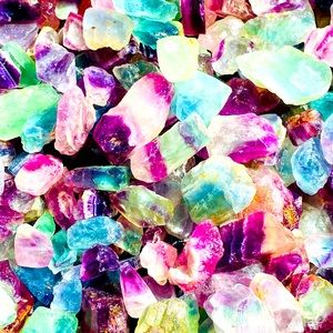 6 Oz. UV Active Rainbow Fluorite Raw Rough Natural Mineral Gemstone Random Pull